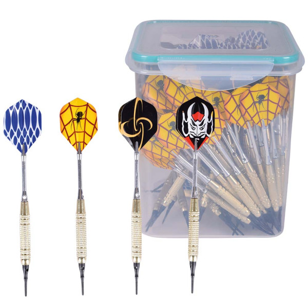 Soft Dartpfeile Messing+Alu-Shaft Box 100 Stück (2BA-17gr)